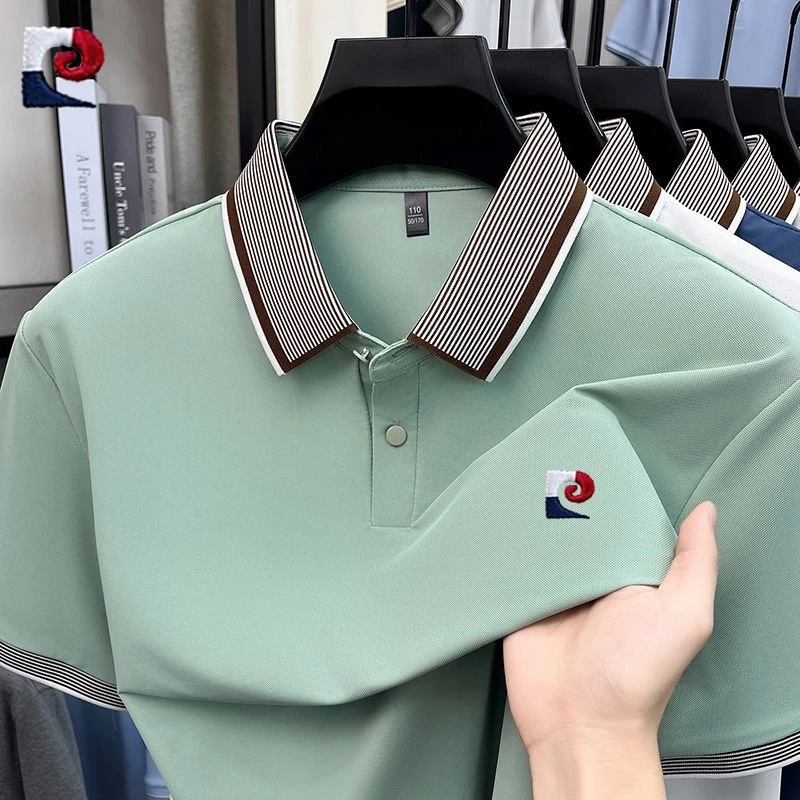 New men's high-quality ice silk short sleeved polo shirt, summer fashion, casual, comfortable, breathable and cool top
New men's high-quality ice silk short sleeved polo shirt, summer fashion, casual, comfortable, breathable and cool top