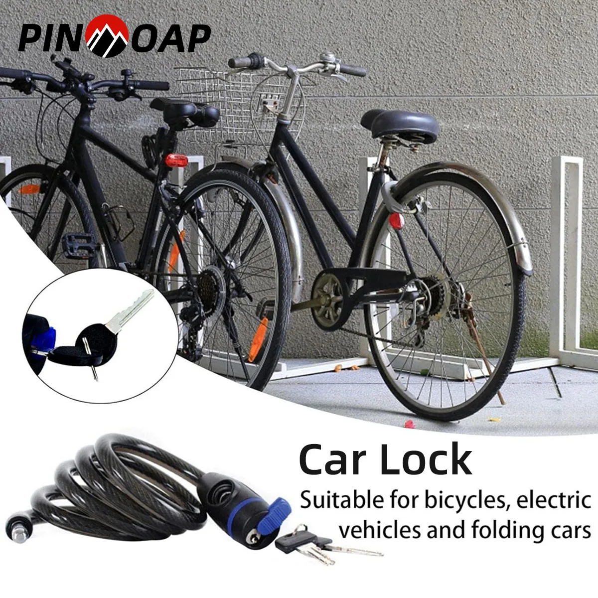 PINMOAP 1PC Bicycle Lock Stainless Steel Anti Theft Chain Steel Wire Lock With Two Keys Multi Functional Bicycle Lock
PINMOAP 1PC Bicycle Lock Stainless Steel Anti Theft Chain Steel Wire Lock With Two Keys Multi Functional Bicycle Lock
