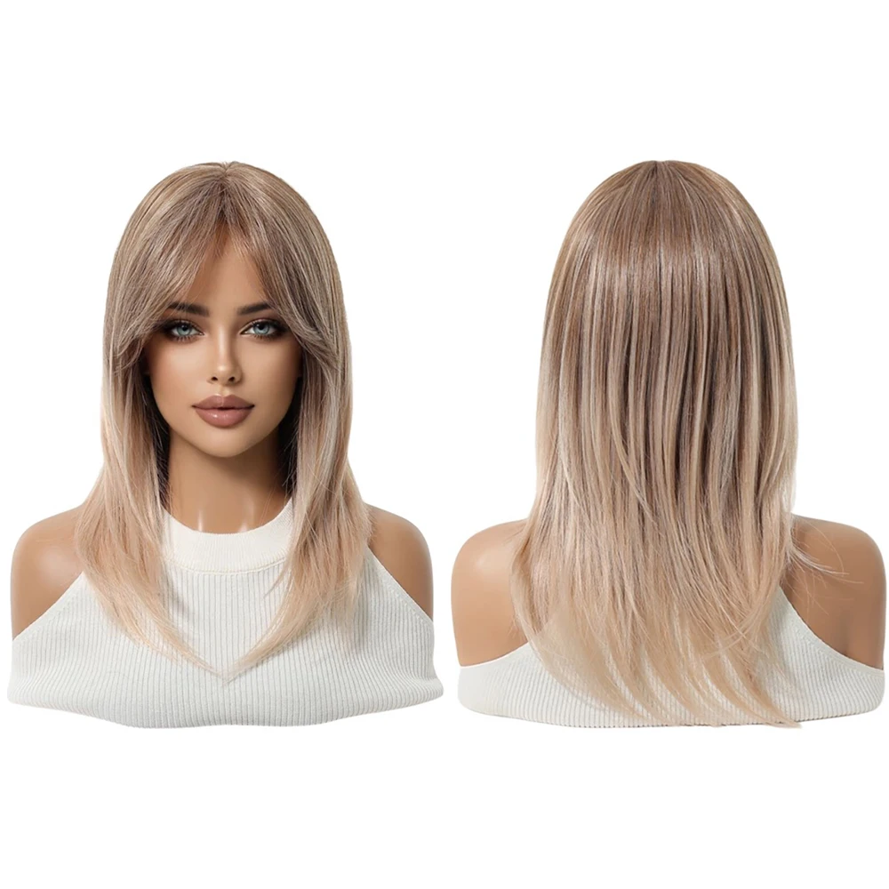 Light Brown To Ash Blonde Ombre Wig Natural Layered With Air Bangs Heat Resistant Synthetic Wig For Women Cosplay Party Daily
Light Brown To Ash Blonde Ombre Wig Natural Layered With Air Bangs Heat Resistant Synthetic Wig For Women Cosplay Party Daily