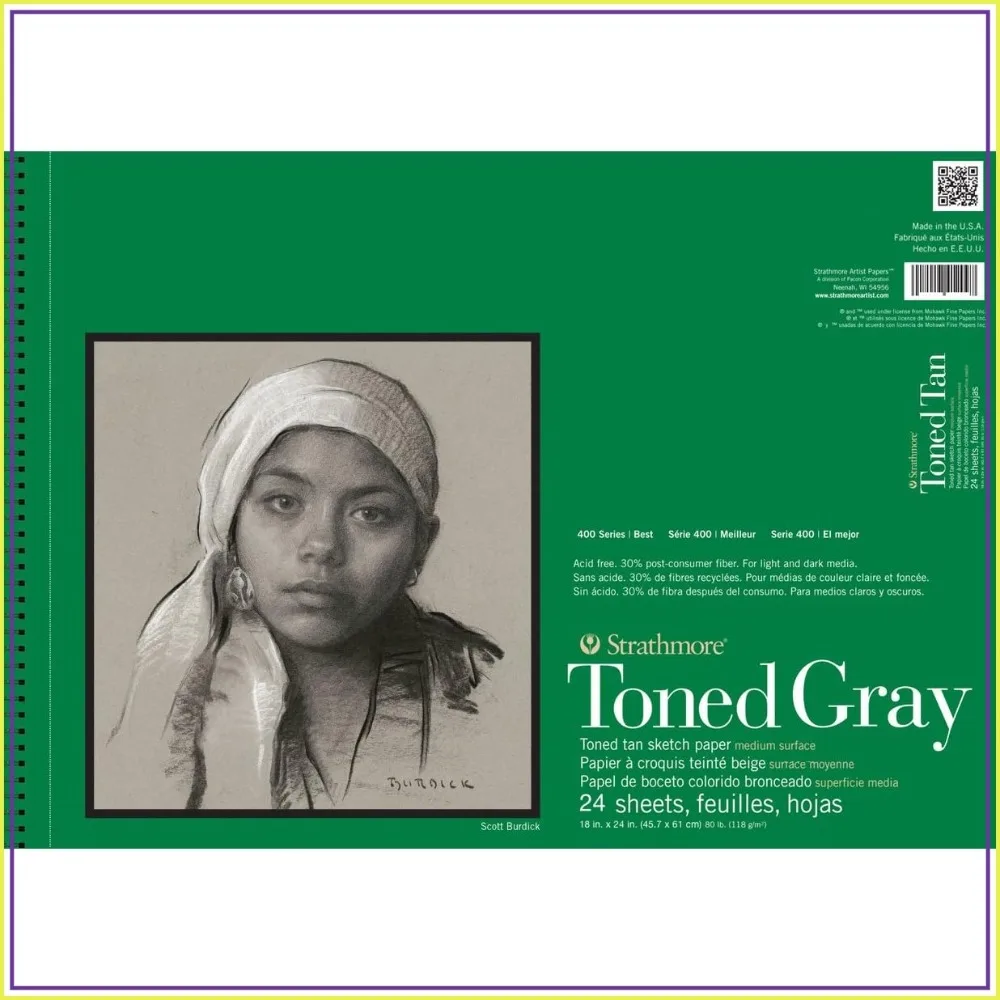 Toned Gray Sketch Pad, 18x24 inch, 24 Sheets - Artist Sketchbook for Drawing & Illustration
Toned Gray Sketch Pad, 18x24 inch, 24 Sheets - Artist Sketchbook for Drawing & Illustration