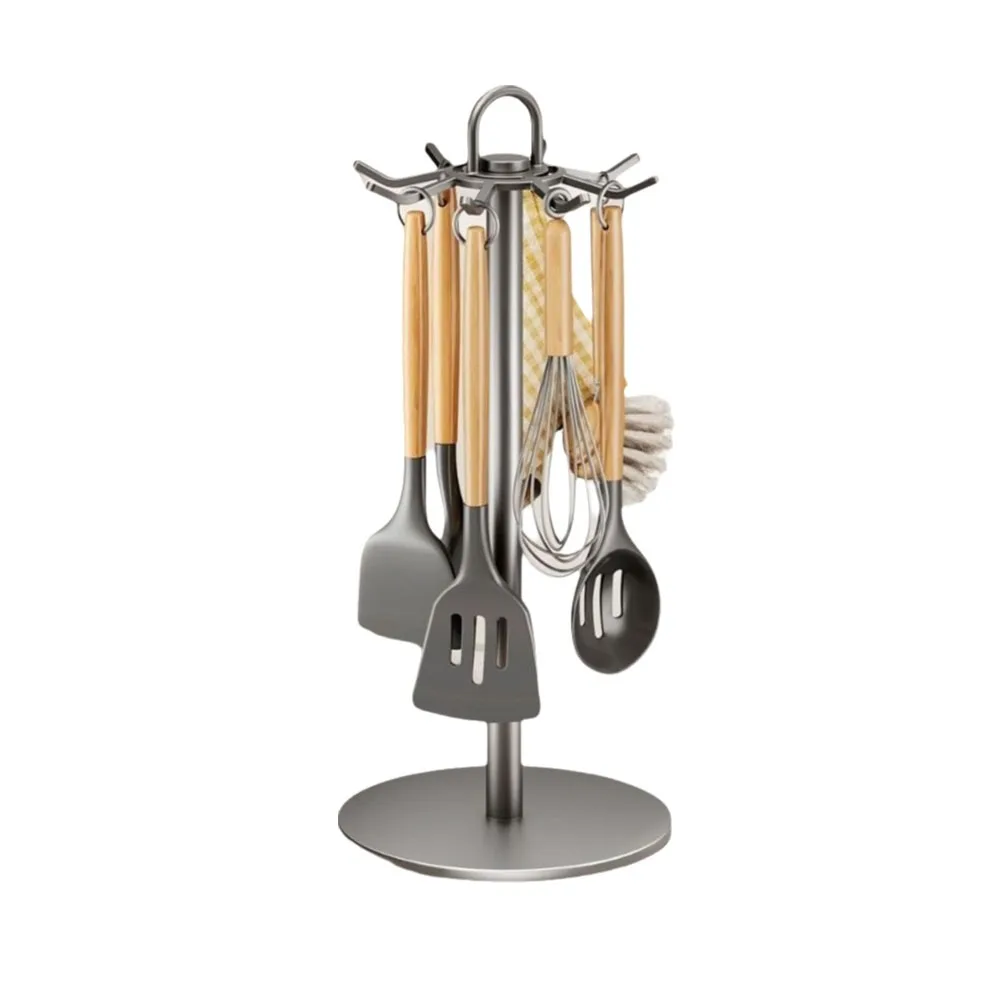 8 Hooks Rotating Utensil Storage Rack Stable Base with Water Tray Spatula Storage Rack Movable Spoon Hanging Rack Kitchen
8 Hooks Rotating Utensil Storage Rack Stable Base with Water Tray Spatula Storage Rack Movable Spoon Hanging Rack Kitchen