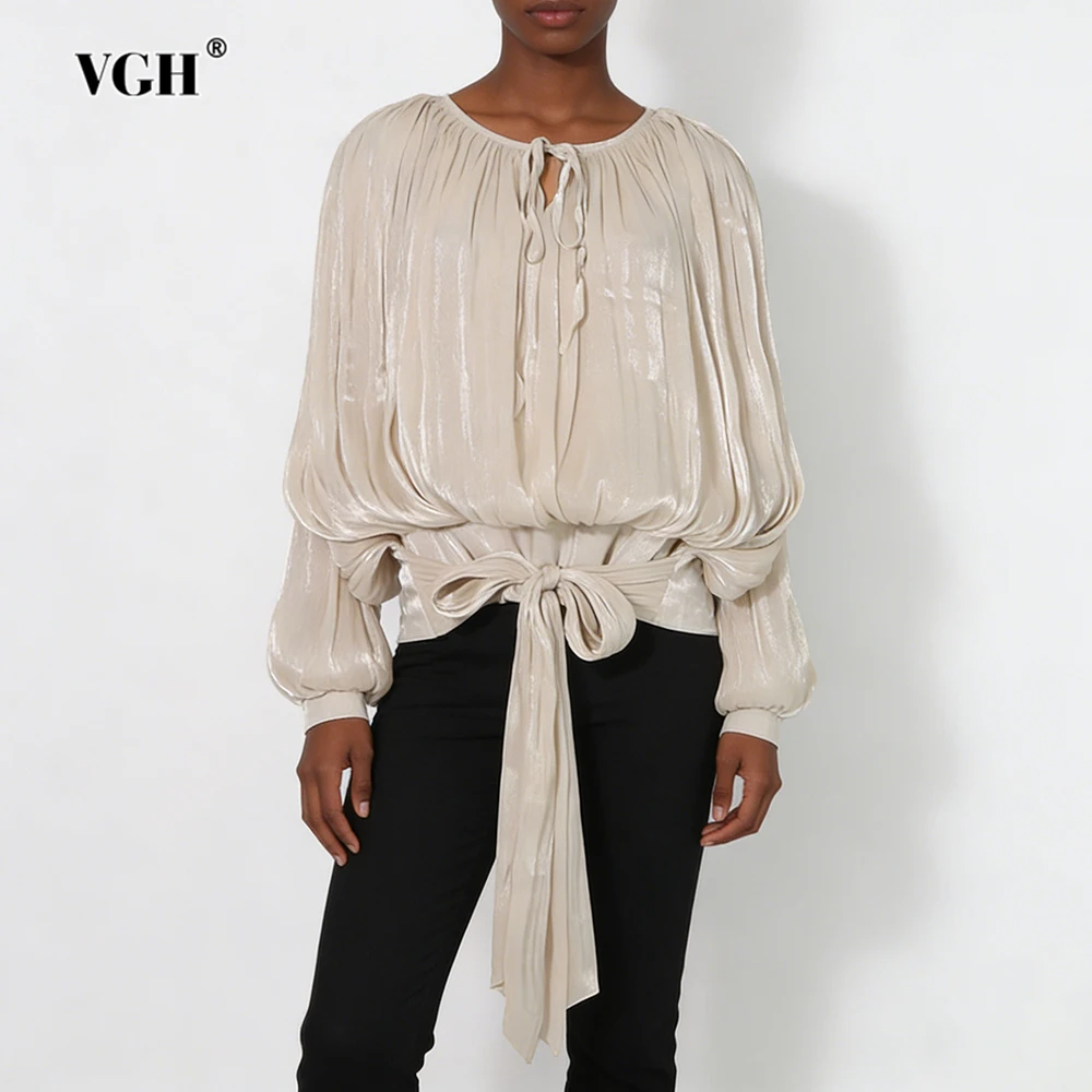 Новые женские блузки VGH во французском стиле: свободные, элегантные, с круглым вырезом, длинным рукавом, для весны, повседневные, для работы, с складками, модные
Новые женские блузки VGH во французском стиле: свободные, элегантные, с круглым вырезом, длинным рукавом, для весны, повседневные, для работы, с складками, модные