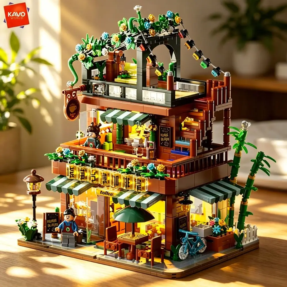 KAVOWORLD 1762PCS Creative Panda Cafe Street View Building Blocks Street View Bricks with LED Light for Display Holiday Present
KAVOWORLD 1762PCS Creative Panda Cafe Street View Building Blocks Street View Bricks with LED Light for Display Holiday Present