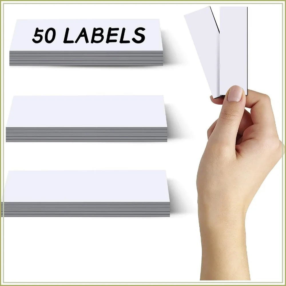 50Pcs Dry Erase Magnetic Labels Reusable White Name Tags for Refrigerator Toolbox Locker Cabinet Shelf Office Classroom
50Pcs Dry Erase Magnetic Labels Reusable White Name Tags for Refrigerator Toolbox Locker Cabinet Shelf Office Classroom