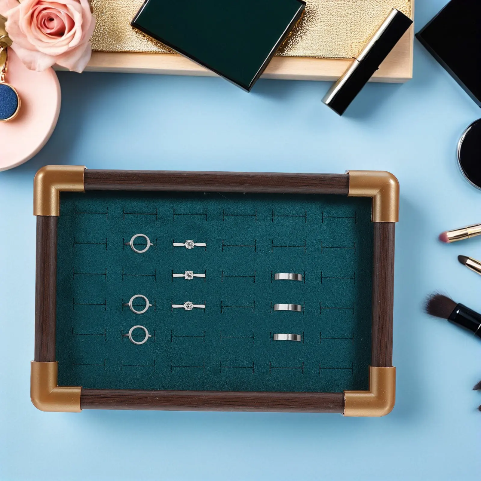 Wood Ring Display Holder 36 Slot Jewelry Storage Tray Organizer Solid Wood Earring Display Rack Countertop Retail Showcase
Wood Ring Display Holder 36 Slot Jewelry Storage Tray Organizer Solid Wood Earring Display Rack Countertop Retail Showcase
