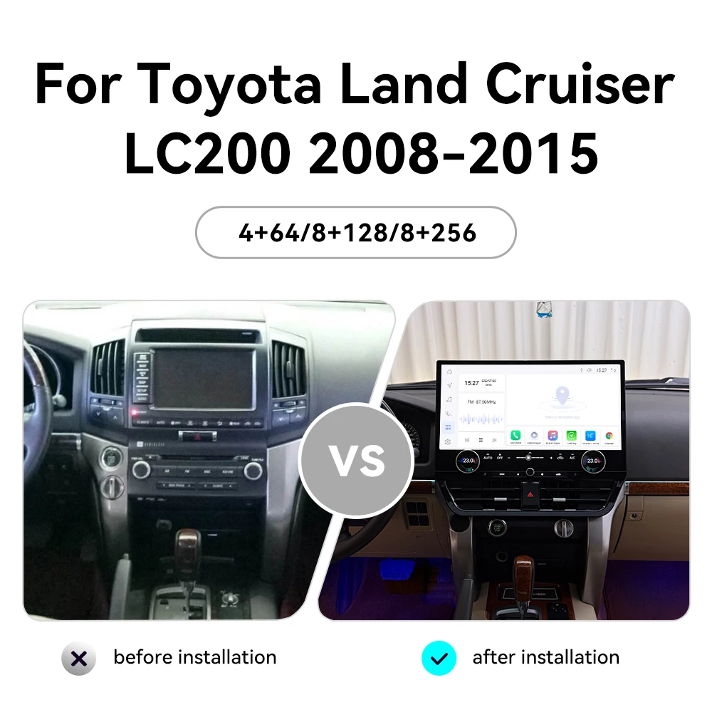 19.8 Inch For Toyota Land Cruiser LC200 2008-2015 Android13 Car Multimedia Player Car GPS Navigation Auto Stereo Radio Headunit
19.8 Inch For Toyota Land Cruiser LC200 2008-2015 Android13 Car Multimedia Player Car GPS Navigation Auto Stereo Radio Headunit
