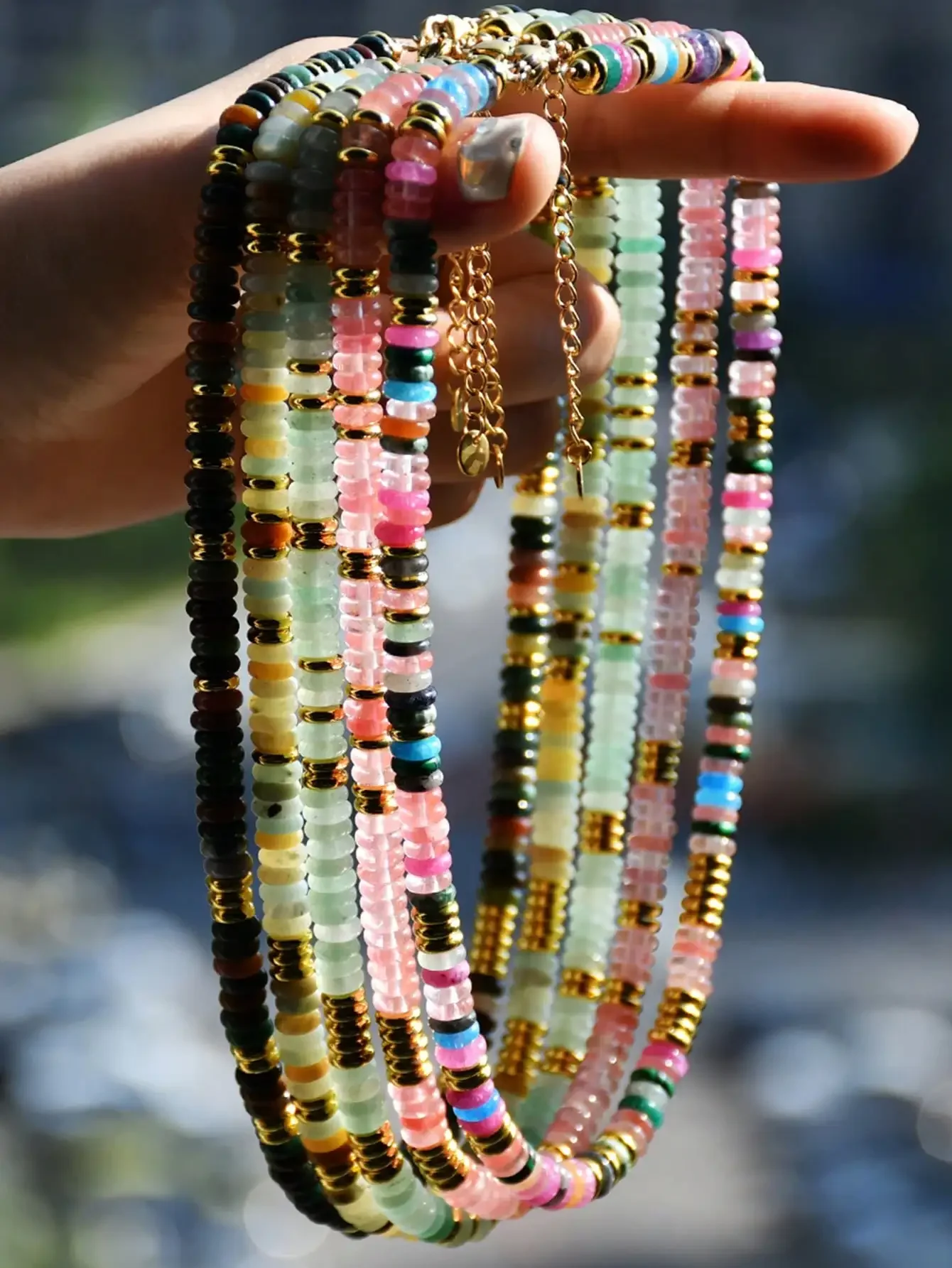 Bohemian Style Dopamine Colorful Natural Stone Beaded Necklace, Fashion Sweet Choker Necklace For Women, Suitable As Gift For Ladies, Thanksgiving
Bohemian Style Dopamine Colorful Natural Stone Beaded Necklace, Fashion Sweet Choker Necklace For Women, Suitable As Gift For Ladies, Thanksgiving