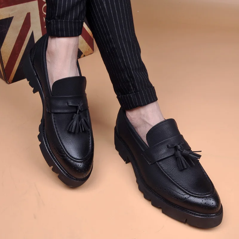 men's fashion business wedding formal dress shoes slip-on tassels shoe black tide original leather loafers platform footwear man
men's fashion business wedding formal dress shoes slip-on tassels shoe black tide original leather loafers platform footwear man