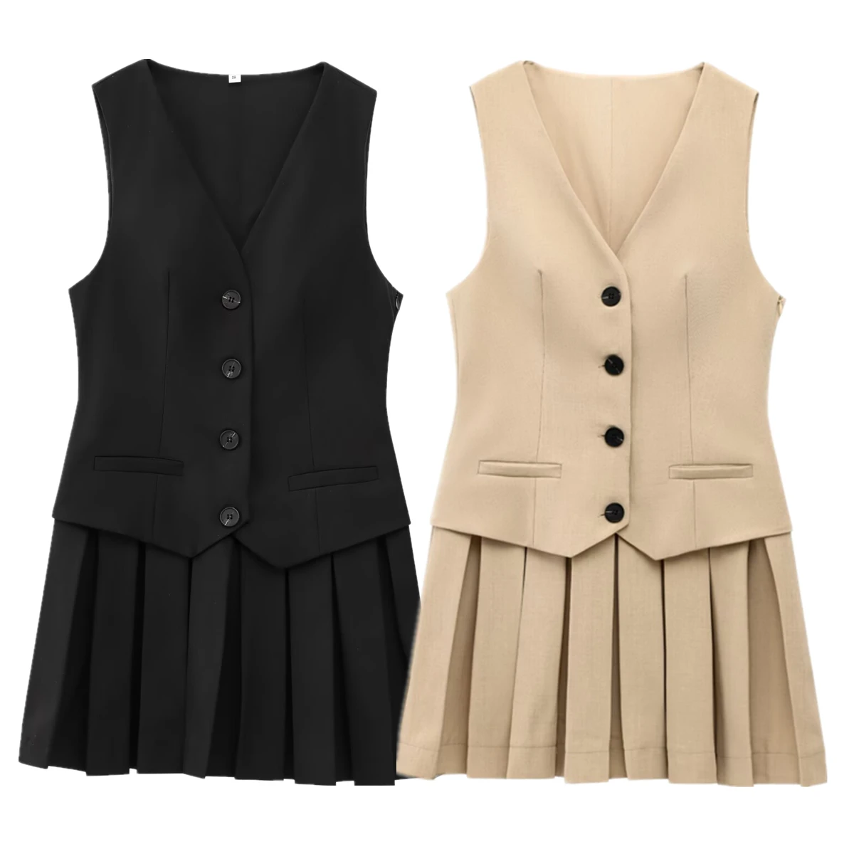 Withered 2025 Spring Women Dress Minimalist Women's Clothing Fashion Ladies Pleated Suit Dress Women Tank Dress For Ladies
Withered 2025 Spring Women Dress Minimalist Women's Clothing Fashion Ladies Pleated Suit Dress Women Tank Dress For Ladies