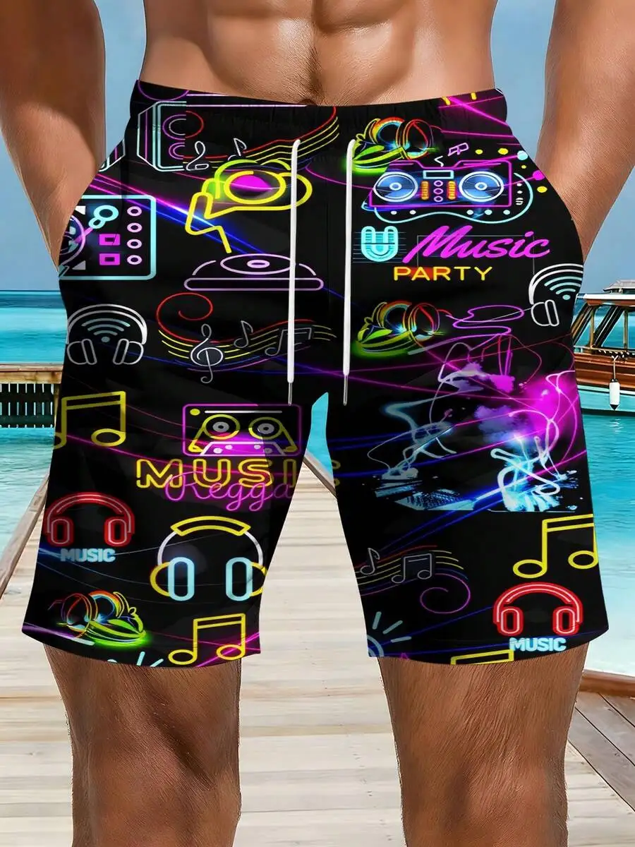 Mens Beach Shorts 3D Print Music Party Neon Headphones Design
Mens Beach Shorts 3D Print Music Party Neon Headphones Design
