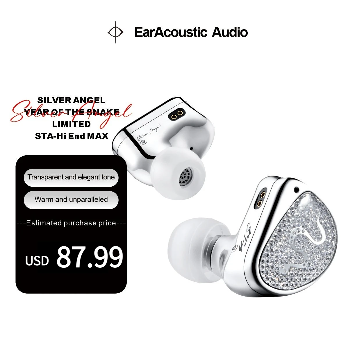 EarAcoustic Audio STA-Hi End MAX Wired IEM HiFi In-ear Earphones 10mm DLC & 6mm Composite Dual Driver with Interchangeable Cable
EarAcoustic Audio STA-Hi End MAX Wired IEM HiFi In-ear Earphones 10mm DLC & 6mm Composite Dual Driver with Interchangeable Cable