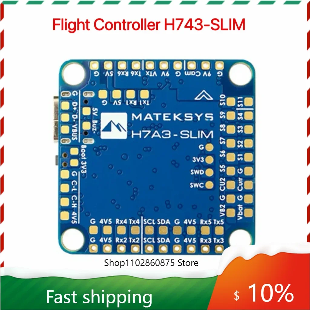 MATEKSYS Matek H743-SLIM V3 Контроллер полета Встроенный датчик тока без тока для радиоуправляемого гоночного дрона-самолета
MATEKSYS Matek H743-SLIM V3 Контроллер полета Встроенный датчик тока без тока для радиоуправляемого гоночного дрона-самолета