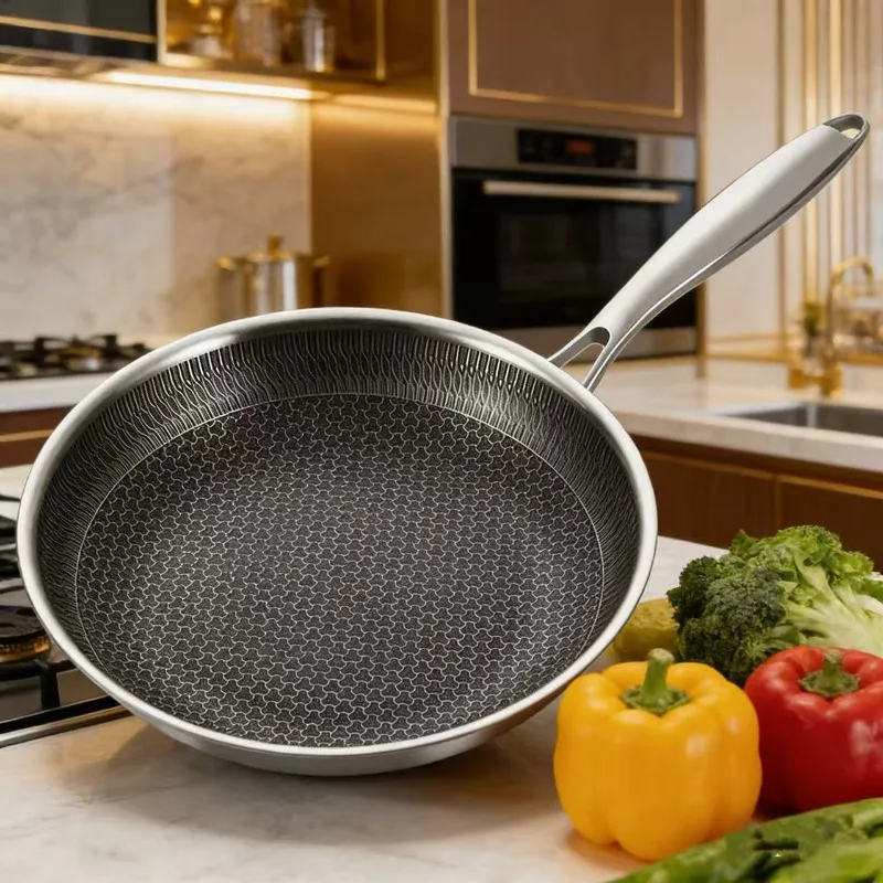 2026 Hot-selling New Product - 304 Stainless Steel Flat-bottomed Skillet with Three Layers of Steel - Home Use Non-stick Pan
2026 Hot-selling New Product - 304 Stainless Steel Flat-bottomed Skillet with Three Layers of Steel - Home Use Non-stick Pan