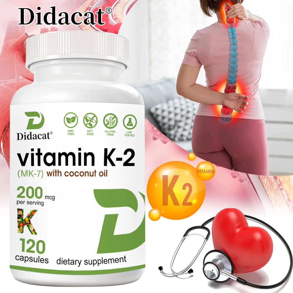 Vitamin K-2 Capsules - with Coconut Oil ,Bone, Joint, & Immune Support, Calcium Absorption, Teeth, Heart Health, Non-GMO
Vitamin K-2 Capsules - with Coconut Oil ,Bone, Joint, & Immune Support, Calcium Absorption, Teeth, Heart Health, Non-GMO