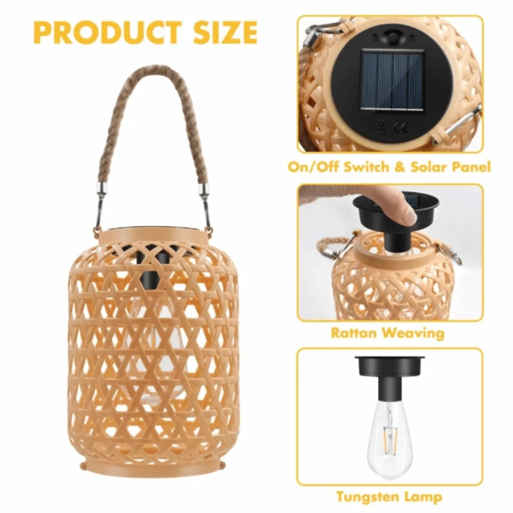 Waterproof Rattan Solar Lanterns Soft Light Elegant Design Solar Bulb Lights Rechargeable Bamboo Weaving Woven Solar Lamp
Waterproof Rattan Solar Lanterns Soft Light Elegant Design Solar Bulb Lights Rechargeable Bamboo Weaving Woven Solar Lamp