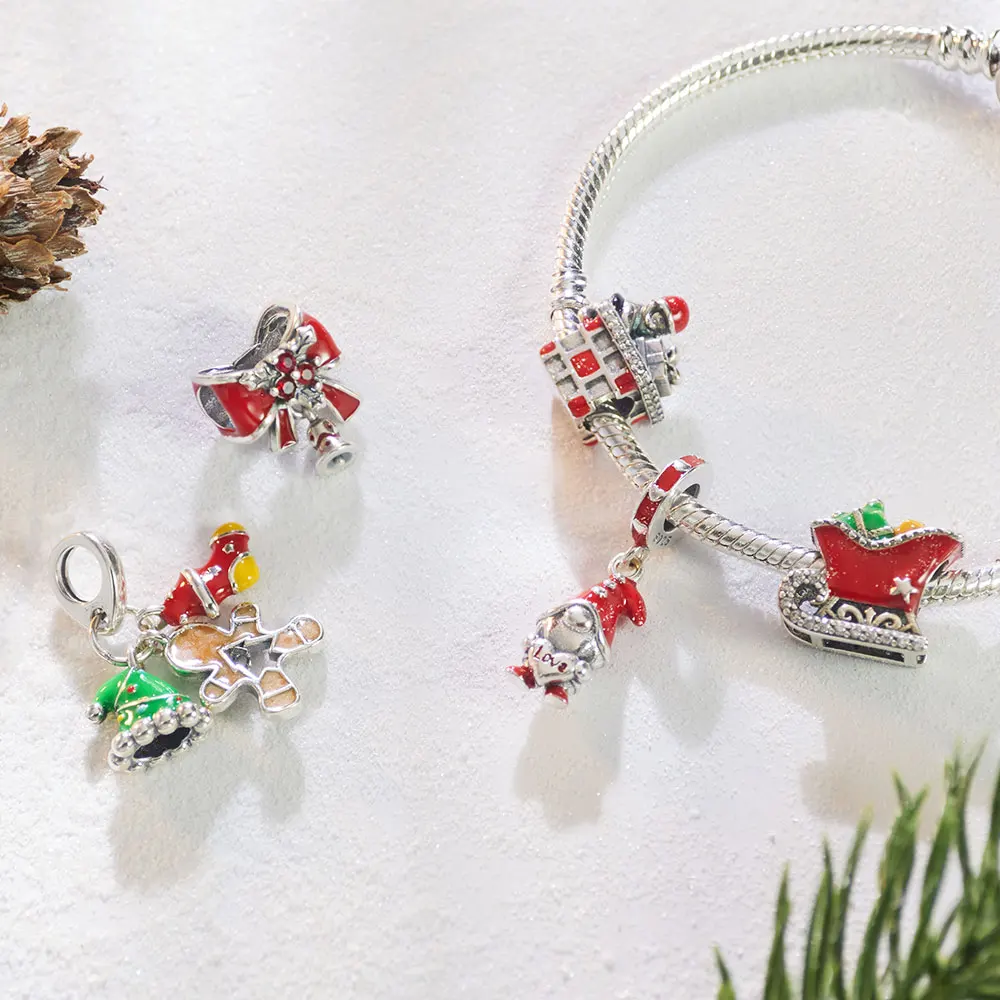 925 Sterling Silver Christmas Charm Sleigh Snowflake Bead Original Bracelet DIY Jewelry Pendant Decoration For Women's Parties
925 Sterling Silver Christmas Charm Sleigh Snowflake Bead Original Bracelet DIY Jewelry Pendant Decoration For Women's Parties