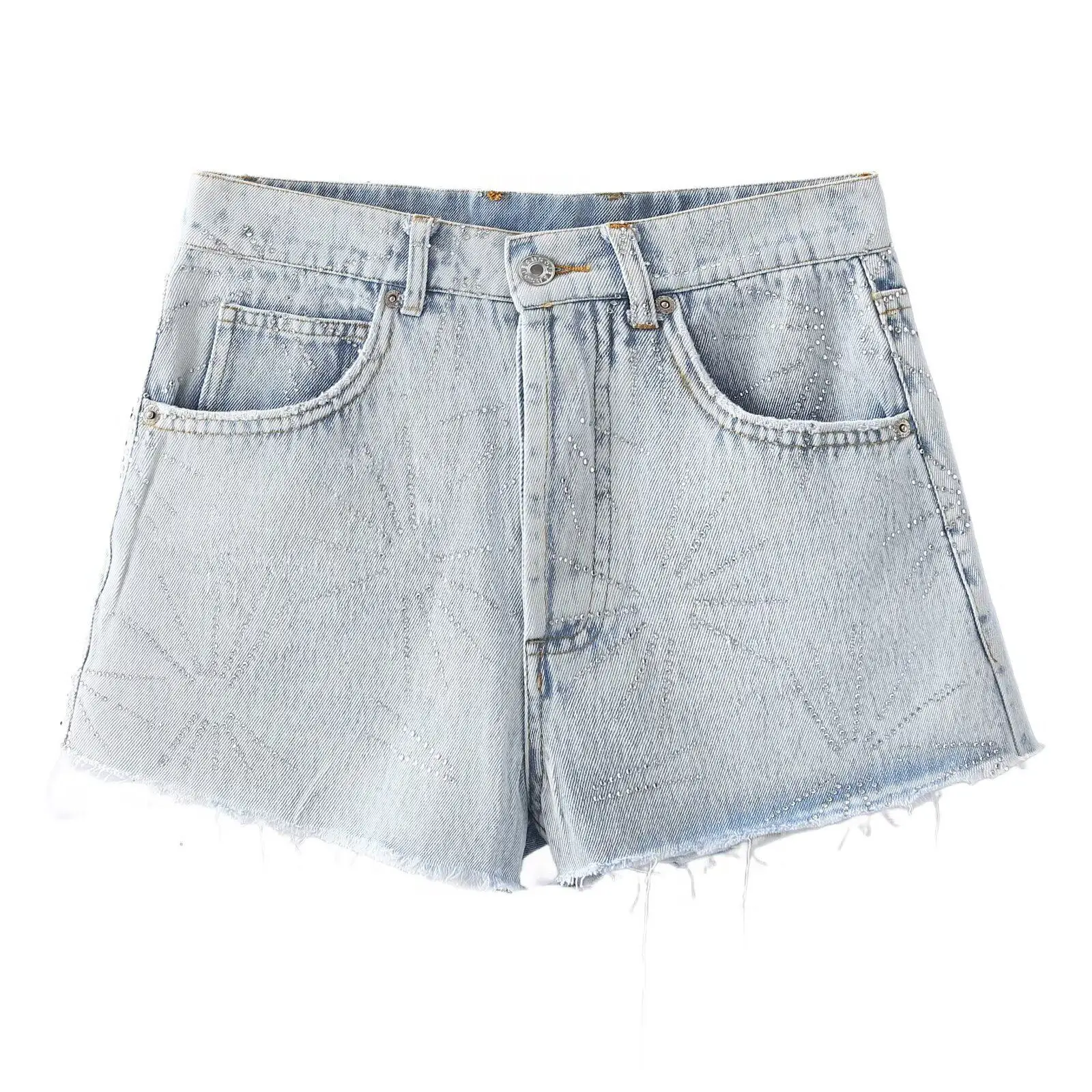 Sparkling Rhinestone Denim Shorts for Women 2026 Summer Mid-waist Light Wash Frayed Hem Shorts Casual Summer Glossy Hot Pants
Sparkling Rhinestone Denim Shorts for Women 2026 Summer Mid-waist Light Wash Frayed Hem Shorts Casual Summer Glossy Hot Pants