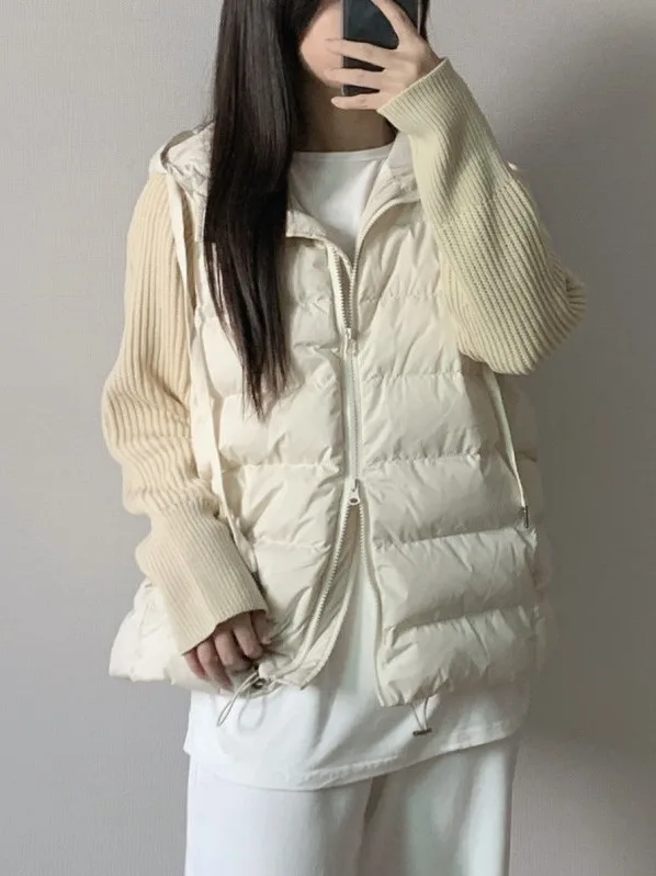 Korean Sle Winter Loose Knitted Sweater Women's Jaet with Sve Patchwork Fake Two-Piece Design Hooded Cotton Coat
Korean Sle Winter Loose Knitted Sweater Women's Jaet with Sve Patchwork Fake Two-Piece Design Hooded Cotton Coat