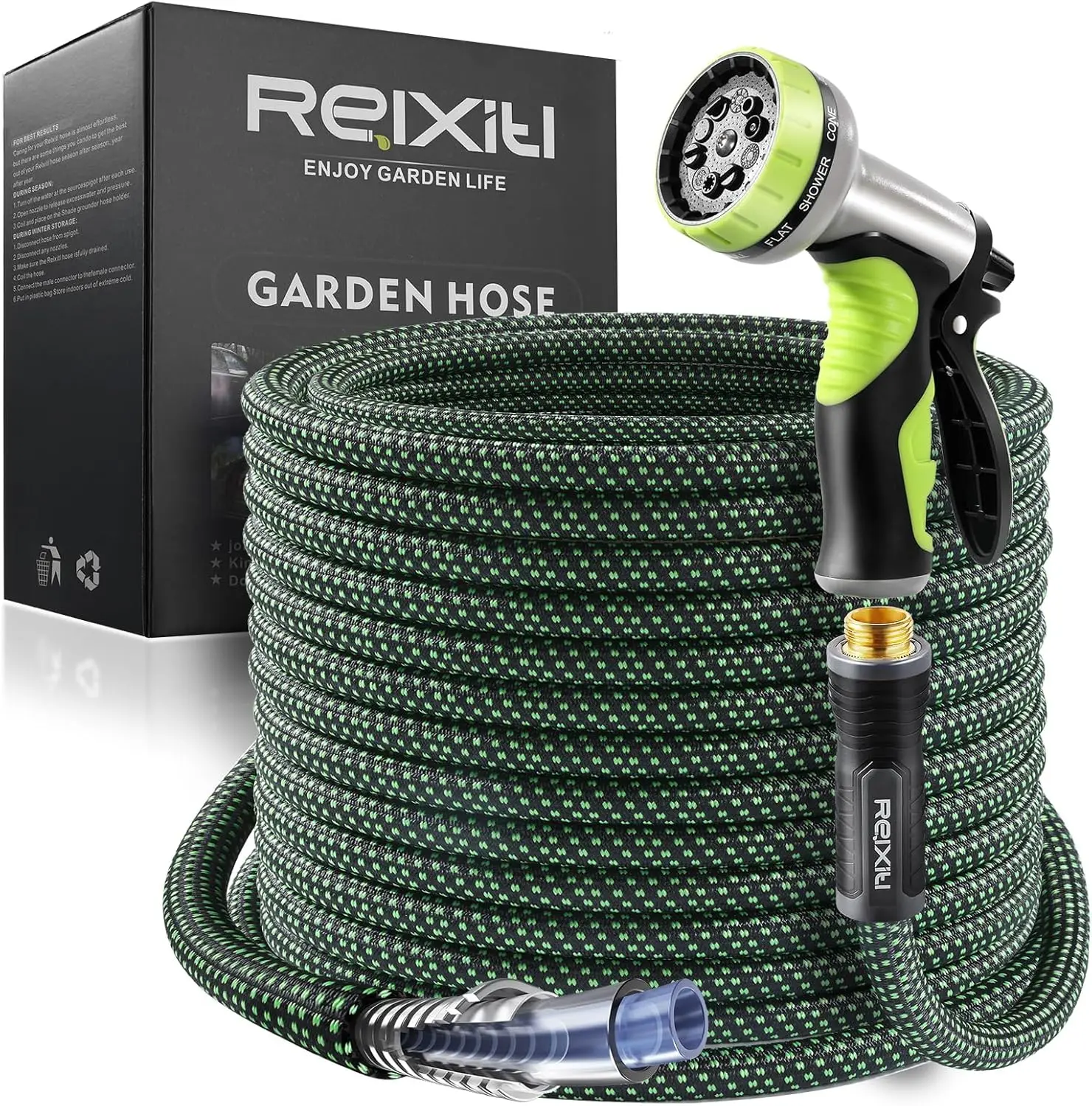 Flexible Water Hose, Ultra Lightweight Non-Expanding with 10-Function Sprayer, Leakproof for Yard and Outdoor Use (Green, 100FT)
Flexible Water Hose, Ultra Lightweight Non-Expanding with 10-Function Sprayer, Leakproof for Yard and Outdoor Use (Green, 100FT)