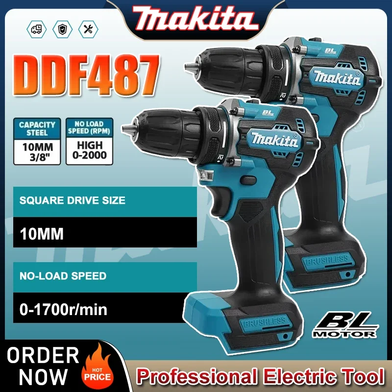 Аккумуляторная бесщеточная дрель-шуруповерт Makita DDF487, компактная, с высоким крутящим моментом, 18В, LXT, с регулируемой скоростью, электроинструмент с бесщеточным двигателем
Аккумуляторная бесщеточная дрель-шуруповерт Makita DDF487, компактная, с высоким крутящим моментом, 18В, LXT, с регулируемой скоростью, электроинструмент с бесщеточным двигателем