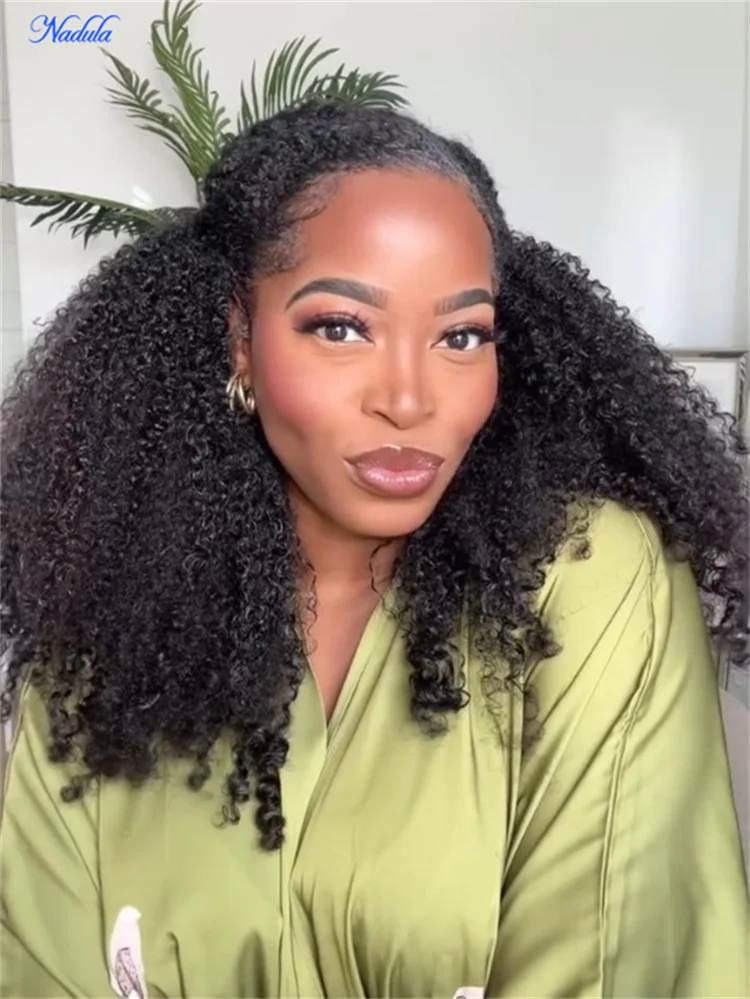 NADULA Afro Curly Flip Over 3/4 Half Wig Blend & Secure Put On And Go Kinky Curly Human Hair Wigs With Free Headbands
NADULA Afro Curly Flip Over 3/4 Half Wig Blend & Secure Put On And Go Kinky Curly Human Hair Wigs With Free Headbands