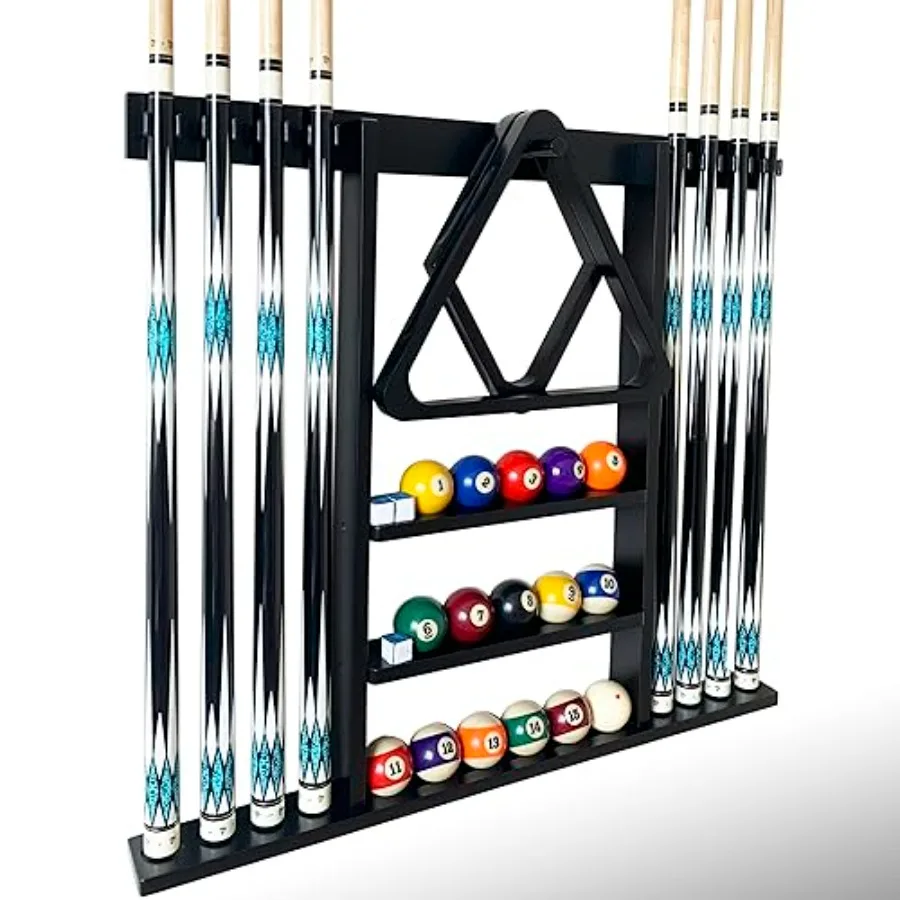 Wall Mount Pool Cue Stick Holder Solid Wood Rack for 8 Cues
Wall Mount Pool Cue Stick Holder Solid Wood Rack for 8 Cues