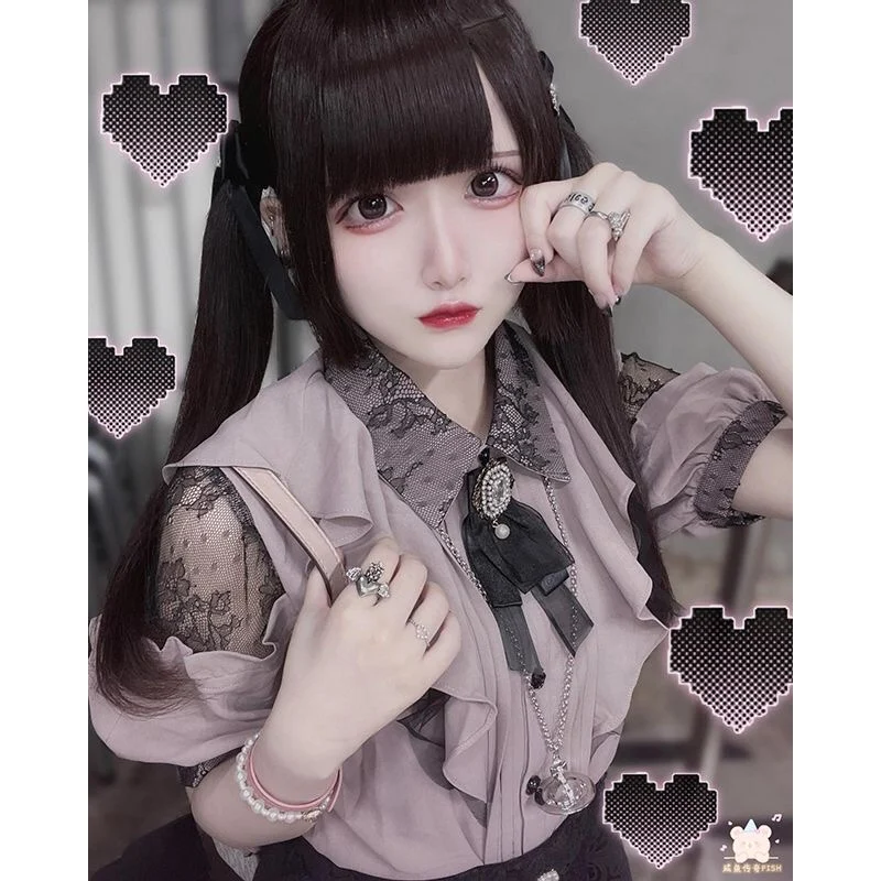 Rojita Sweet Sle ort Sve Кружевной топ с узлом Splicing irt Топ для девочек Harajuku Bla Pink Casual Spring irt 
Rojita Sweet Sle ort Sve Кружевной топ с узлом Splicing irt Топ для девочек Harajuku Bla Pink Casual Spring irt