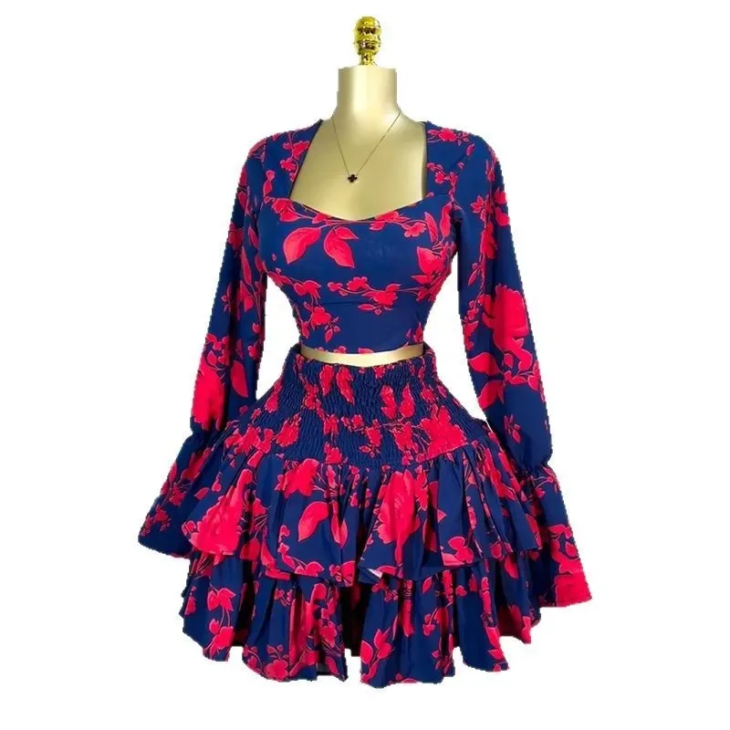 Women Skirt Set Two Piece Sets Floral Print Dress Sets Short Tops A Line Skirts High Waist Y2k Streetwear Ruffles 2025 Party
Women Skirt Set Two Piece Sets Floral Print Dress Sets Short Tops A Line Skirts High Waist Y2k Streetwear Ruffles 2025 Party