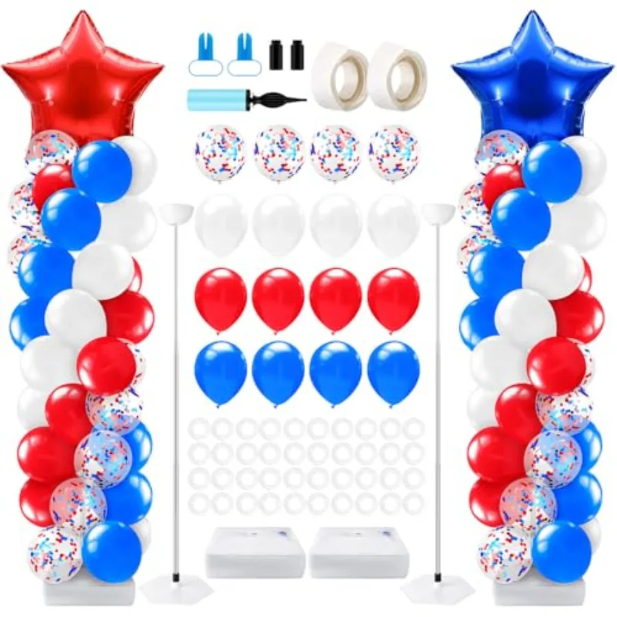 2 Sets 4th of July Balloon Column St Kit with Foil Star Balloons Arch Kit for Floor for Patriotic Memorial Day 250th Anniversar
2 Sets 4th of July Balloon Column St Kit with Foil Star Balloons Arch Kit for Floor for Patriotic Memorial Day 250th Anniversar