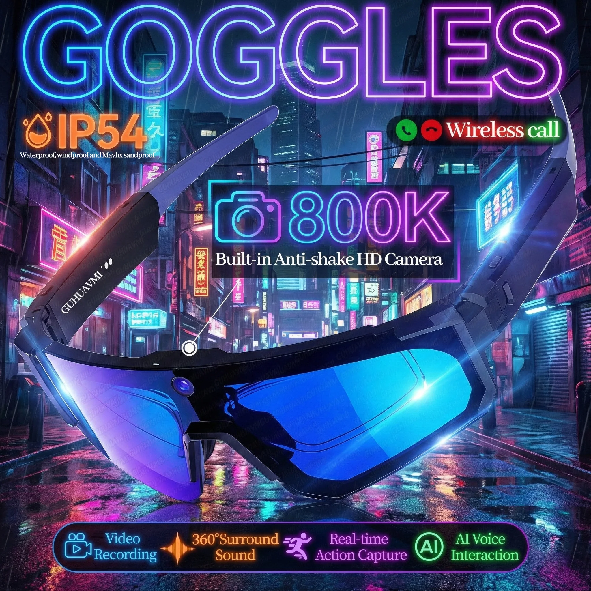 Новые умные очки для активного отдыха для мужчин, 800 Вт, камера 4K HD, съемка 1200P, захват моментов, AI-чат, звонки, водонепроницаемые, ветрозащитные солнцезащитные очки
Новые умные очки для активного отдыха для мужчин, 800 Вт, камера 4K HD, съемка 1200P, захват моментов, AI-чат, звонки, водонепроницаемые, ветрозащитные солнцезащитные очки