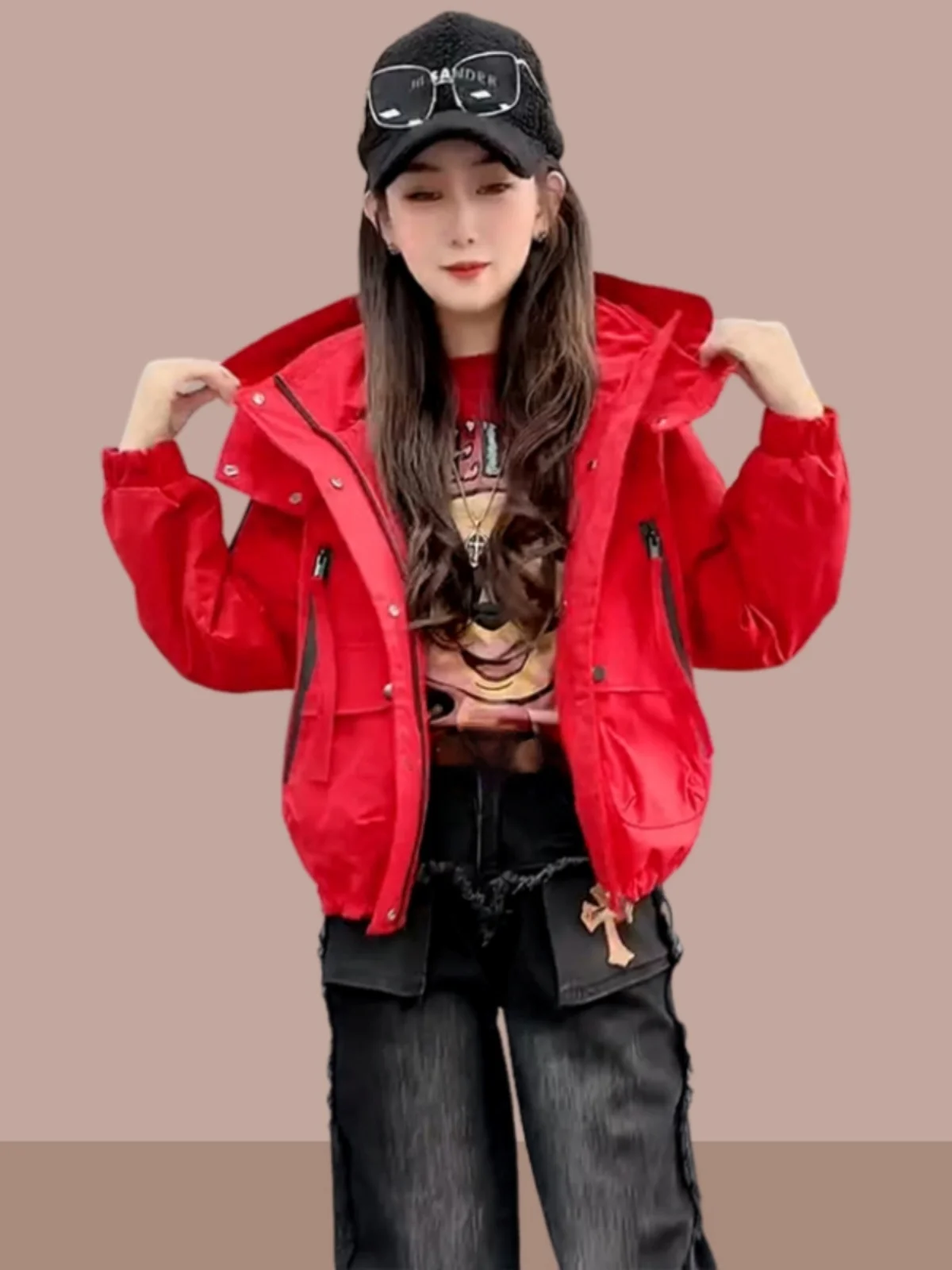 Spring 2026 Women's Loose Fit Thin Fashion Workwear Jacket Korean Style Outerwear Short Coat Zipper Closure Casual Coat
Spring 2026 Women's Loose Fit Thin Fashion Workwear Jacket Korean Style Outerwear Short Coat Zipper Closure Casual Coat