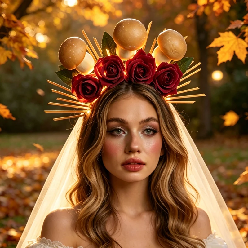 Fairy Mushroom Sunburst Light Up Headpiece, Glowing Rose Virgin Mary Hair Crown, Forest Elf Headband for Festival Night Shooting
Fairy Mushroom Sunburst Light Up Headpiece, Glowing Rose Virgin Mary Hair Crown, Forest Elf Headband for Festival Night Shooting