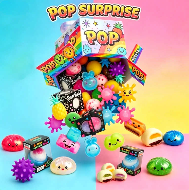 Rainbow Cartoon Printed Pop Surprise Blind Box,Random Cute Multi-Shape Squish Surprises Inside! Ideal Birthday Classroom Reward & Bulk Blind Box Fillers
Rainbow Cartoon Printed Pop Surprise Blind Box,Random Cute Multi-Shape Squish Surprises Inside! Ideal Birthday Classroom Reward & Bulk Blind Box Fillers