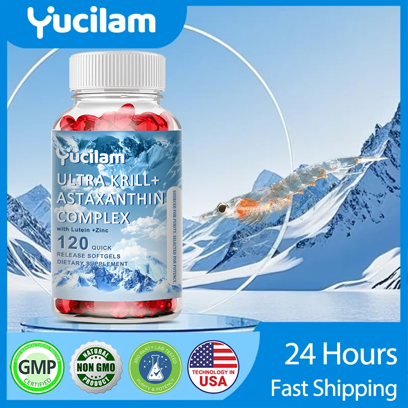 Ultra Krill Oil with Astaxanthin Complex Premium Daily Support for Cardiovascular, Brain, Joints & Vision Health Supplement
Ultra Krill Oil with Astaxanthin Complex Premium Daily Support for Cardiovascular, Brain, Joints & Vision Health Supplement