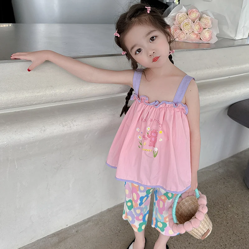 Summer Girls Clothing Sets Children Cartoon Vest Pleated Shorts Kids Beach Vacation Wear Costume Baby Casual Clothes Outfits
Summer Girls Clothing Sets Children Cartoon Vest Pleated Shorts Kids Beach Vacation Wear Costume Baby Casual Clothes Outfits
