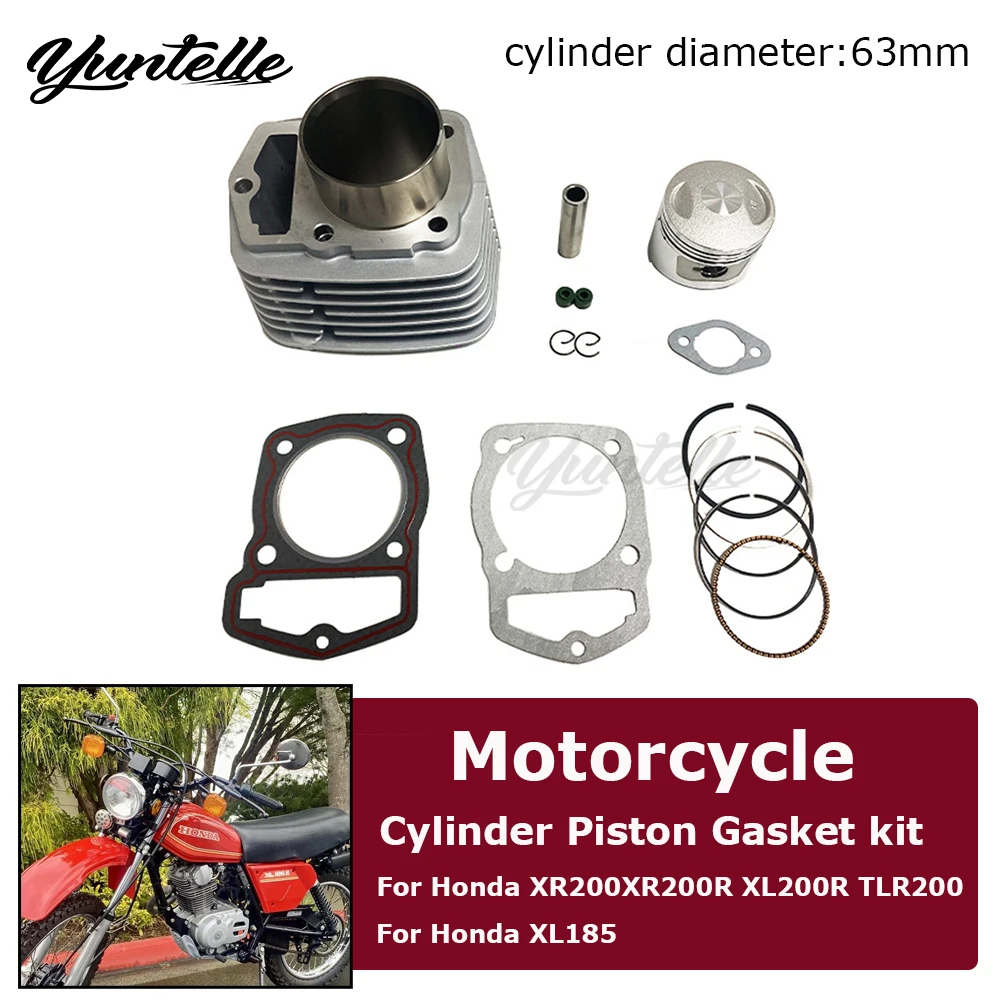 63mm Engine Cylinder Piston Rings Gasket Kit For Honda XR200 XR200R XL200R TLR200 XL185 ATV Motorcycle Accessories Head Gasket
63mm Engine Cylinder Piston Rings Gasket Kit For Honda XR200 XR200R XL200R TLR200 XL185 ATV Motorcycle Accessories Head Gasket