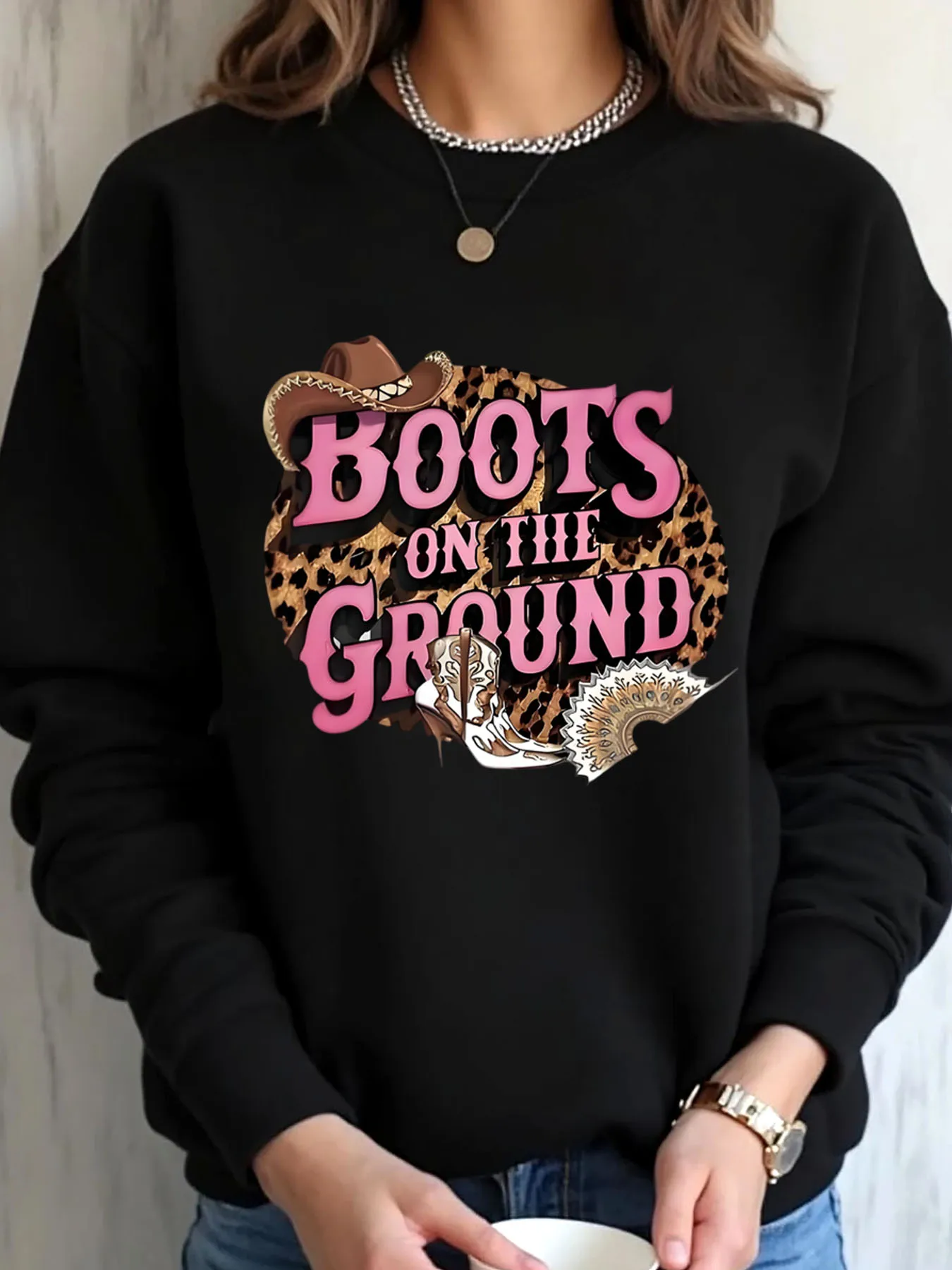 Женская толстовка большого размера, сапоги в стиле вестерн на земле, леопардовый принт, дизайн в стиле пастушки для верхней одежды
Женская толстовка большого размера, сапоги в стиле вестерн на земле, леопардовый принт, дизайн в стиле пастушки для верхней одежды