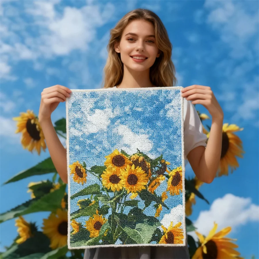 Sunflowers Cross Stitch Kits Patterns printed Canvas Embroidery Sets 11CT DIY Hand Embroidery Crafts Living Room
Sunflowers Cross Stitch Kits Patterns printed Canvas Embroidery Sets 11CT DIY Hand Embroidery Crafts Living Room