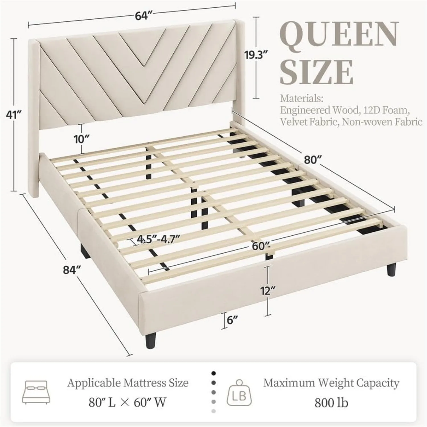 Queen Bed Frame Upholstered Platform Bed/Wooden Slat Support/Tufted Headboard with Wing Side/Mattress Foundation/No ,Customized
Queen Bed Frame Upholstered Platform Bed/Wooden Slat Support/Tufted Headboard with Wing Side/Mattress Foundation/No ,Customized