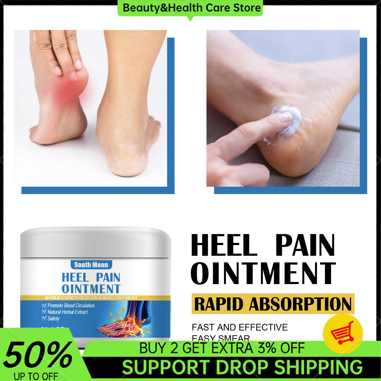 Heel Pain Ointment Rheumatoid Arthritis Herbal Ointment Sprained Waist Foot Bone Spur Ache Massage Anti-Drying Cream Health Care
Heel Pain Ointment Rheumatoid Arthritis Herbal Ointment Sprained Waist Foot Bone Spur Ache Massage Anti-Drying Cream Health Care