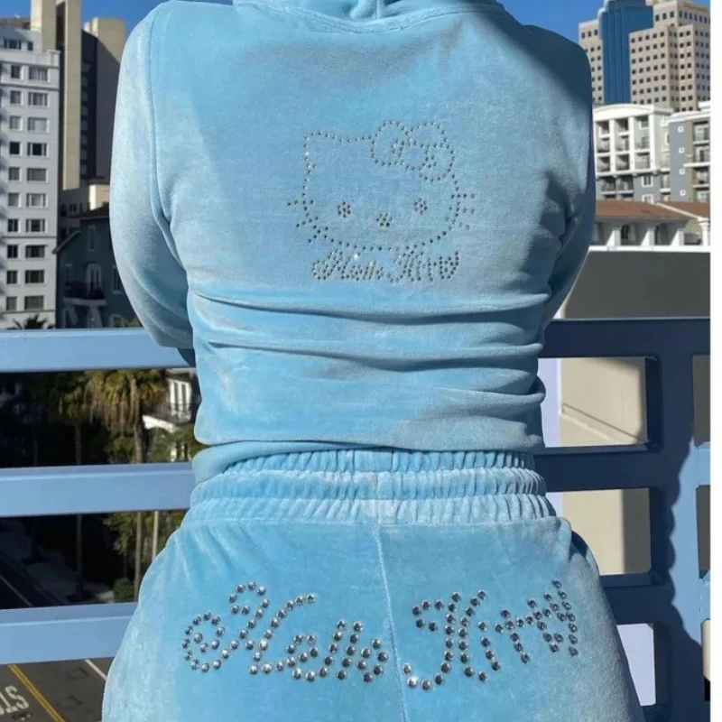 Cartoon Anime Sanrio Hello Kitty Women Velvet Hoodie Set Zipper Tops Sweatpants Sexy Two Piece Hoodie Spring Soft Clothe Gift
Cartoon Anime Sanrio Hello Kitty Women Velvet Hoodie Set Zipper Tops Sweatpants Sexy Two Piece Hoodie Spring Soft Clothe Gift