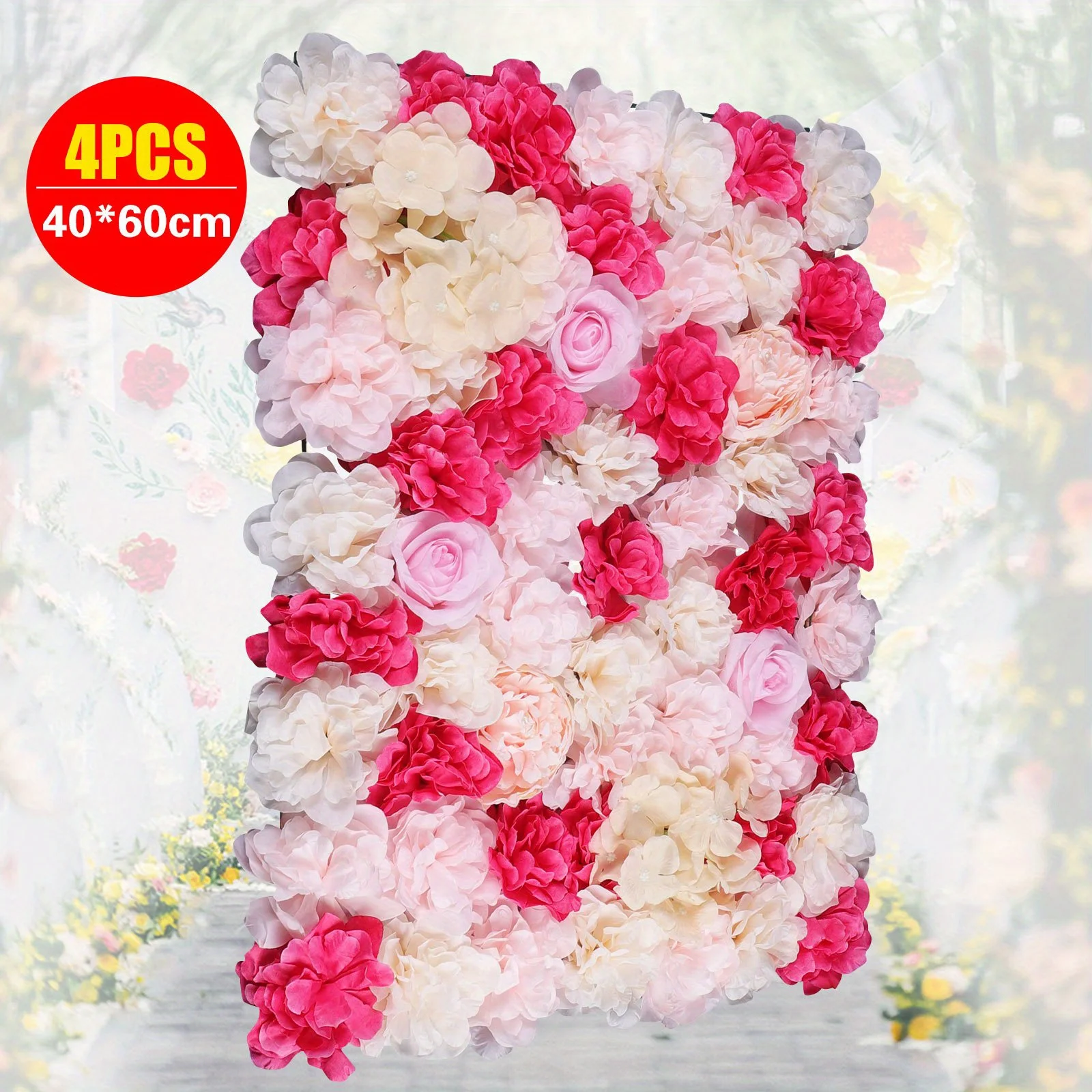 4 pieces of plant flower wall (40 * 60cm) Dali+rose peony, high-quality, decoration, used in wedding sites,
4 pieces of plant flower wall (40 * 60cm) Dali+rose peony, high-quality, decoration, used in wedding sites,