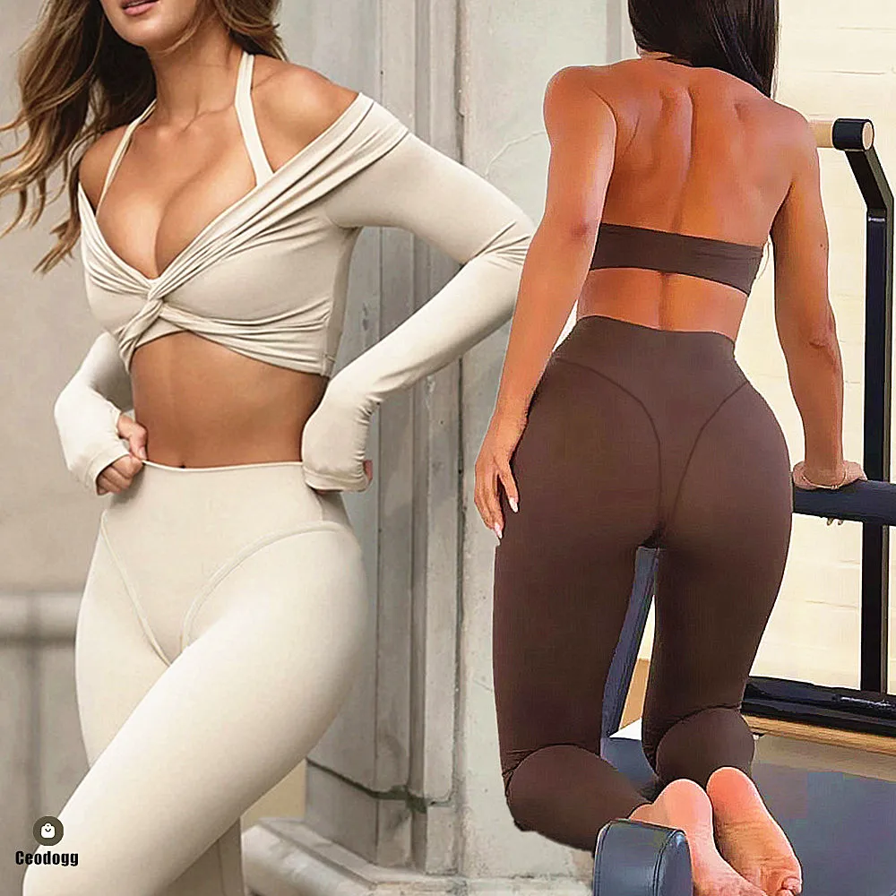 Women Sports Bra Fitness Yoga Set Long Sleeve Twist Shirt Quick Dry Crop Tops Gym Clothes Running Legging Active Wear XP184
Women Sports Bra Fitness Yoga Set Long Sleeve Twist Shirt Quick Dry Crop Tops Gym Clothes Running Legging Active Wear XP184