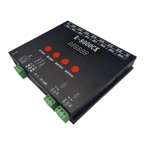K-8000CK RGB Programmable Controller 8 Port LED Pixel Dimmer With For SD Card Offline Control For Stage For Lighting Decoration
