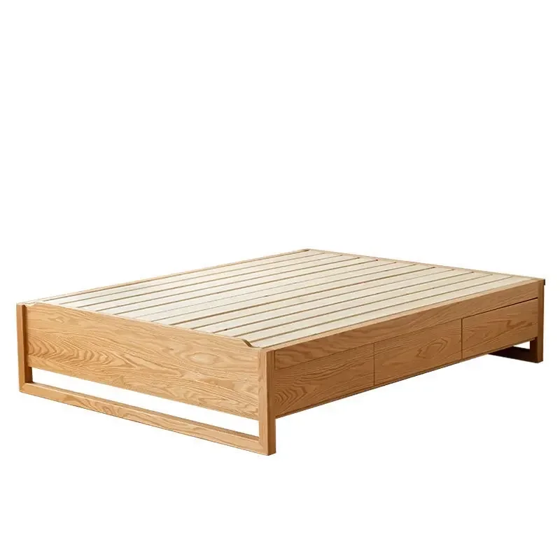 Nordic simple solid wood white oak, high box bed small apartment without bedside, cherry drawer storage bed
Nordic simple solid wood white oak, high box bed small apartment without bedside, cherry drawer storage bed