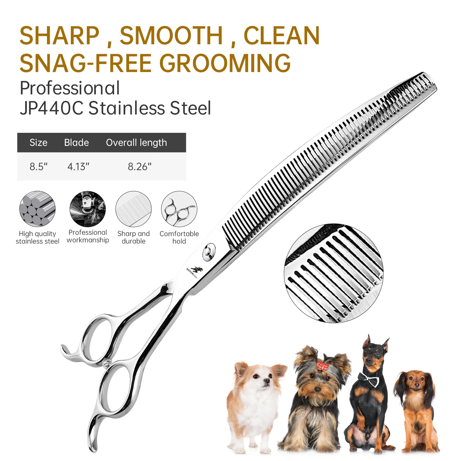 Ножницы для собак для ухода за собаками, профессиональные ножницы из нержавеющей стали 8 дюймов для домашних животных, изогнутые ножницы для коптильни, изгибные филировочные ножницы
Ножницы для собак для ухода за собаками, профессиональные ножницы из нержавеющей стали 8 дюймов для домашних животных, изогнутые ножницы для коптильни, изгибные филировочные ножницы