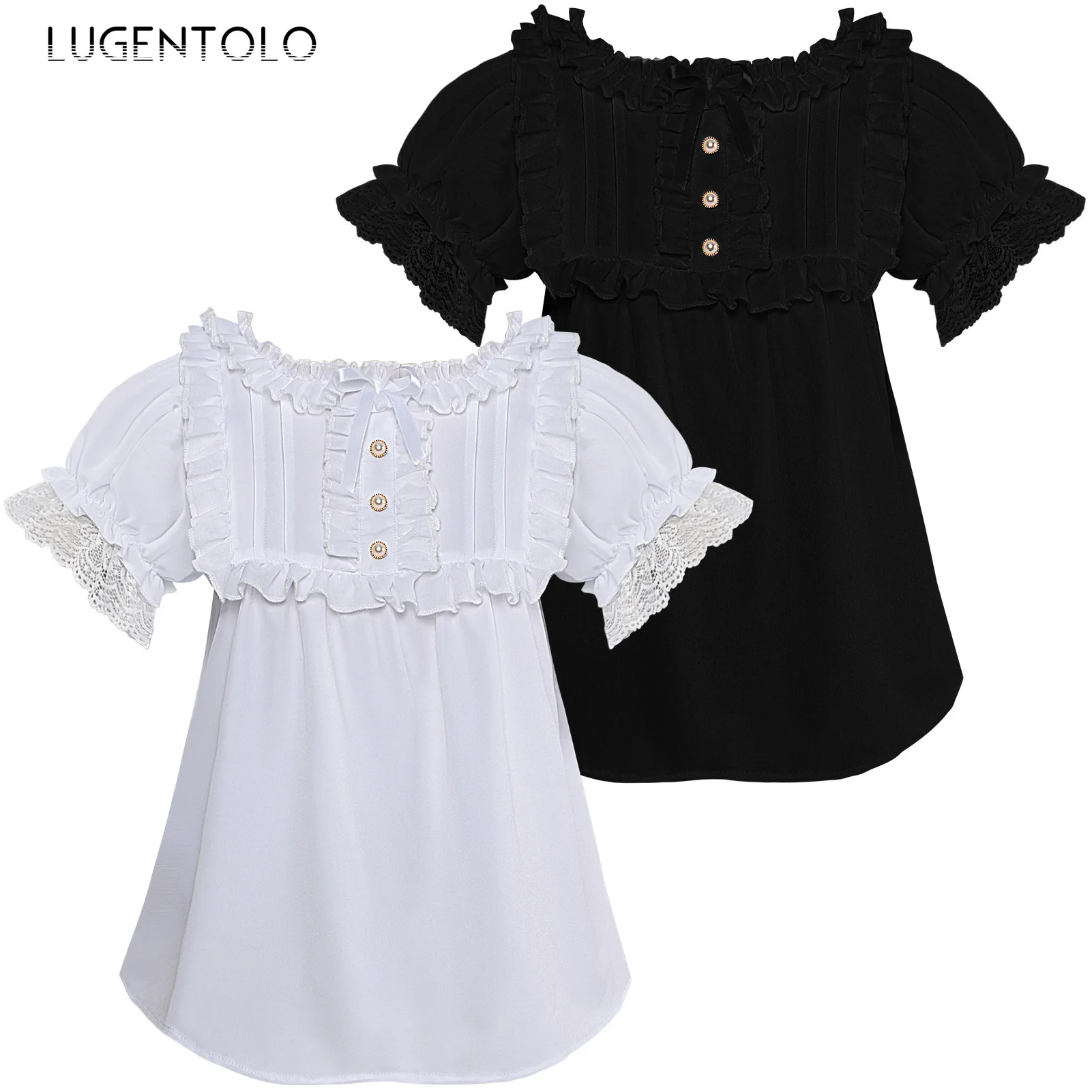 Women Lolita Shirt New Victorian Party Gothic Shirts Vintage Puff Sleeve Versatile Top Button Solid Lady Banquet Pullover Shirts
Women Lolita Shirt New Victorian Party Gothic Shirts Vintage Puff Sleeve Versatile Top Button Solid Lady Banquet Pullover Shirts