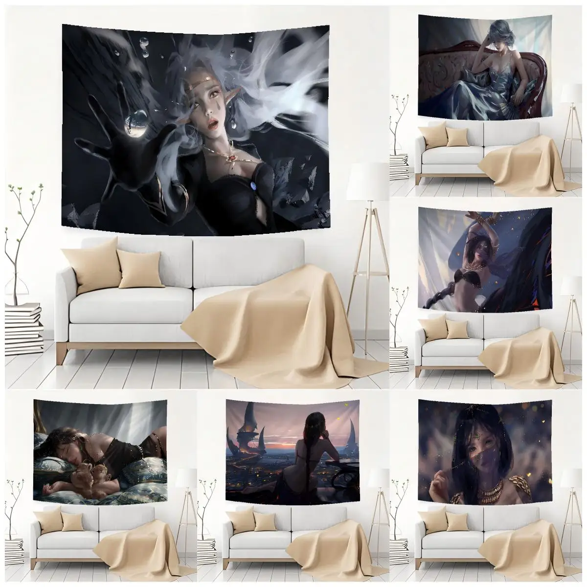 VIKAMA Fantasy Dark Elf Girl Tapestry Game Anime Living Room Bedroom Wall Art Ambience Sense Of Decorative Tapestry
VIKAMA Fantasy Dark Elf Girl Tapestry Game Anime Living Room Bedroom Wall Art Ambience Sense Of Decorative Tapestry