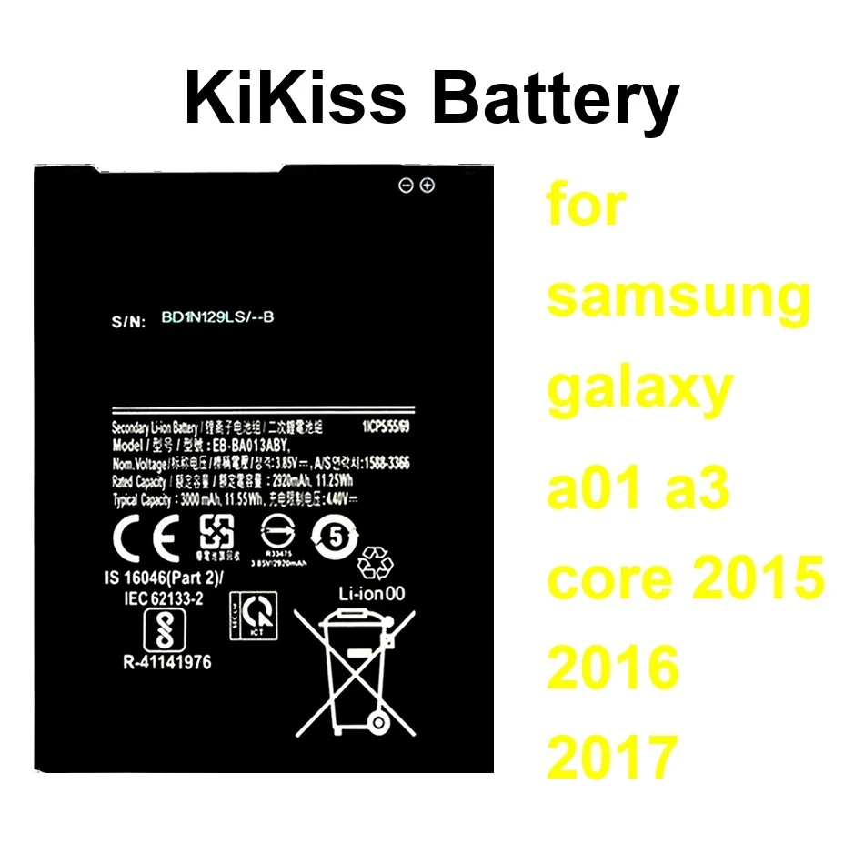 Mobile Phone Battery Safe EB-BA013ABY EB-BA300ABE EB-BA320ABE 1900-3000Mah For Samsung Galaxy A01 A3 Core 2015 2016 2017
Mobile Phone Battery Safe EB-BA013ABY EB-BA300ABE EB-BA320ABE 1900-3000Mah For Samsung Galaxy A01 A3 Core 2015 2016 2017