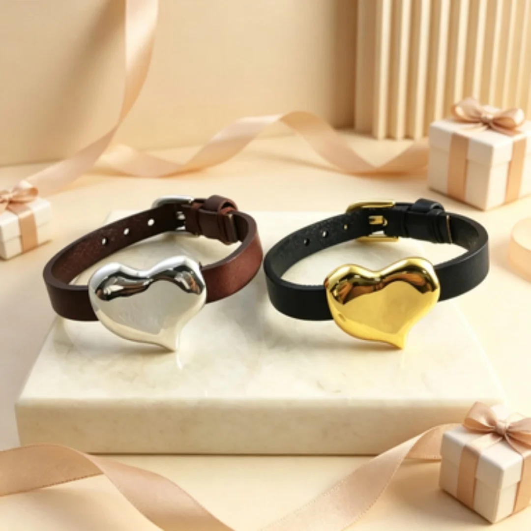 2026 Summer Sweet and Spicy Girl Wind Gold Silver Heart shaped Leather Rope Bracelet Women's Accessories Jewelry Gift
2026 Summer Sweet and Spicy Girl Wind Gold Silver Heart shaped Leather Rope Bracelet Women's Accessories Jewelry Gift